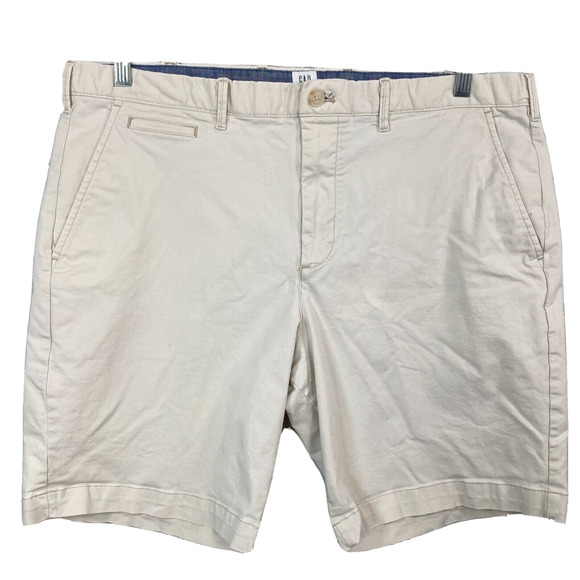 GAP Shorts Mens Sz 38 Beige Khaki Cotton Chino Stretch Tan Brown Pockets - Picture 1 of 10
